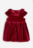 Collared velvet dress