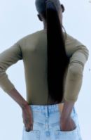 Long-sleeved jersey top