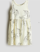 Patterned cotton yellow dress
